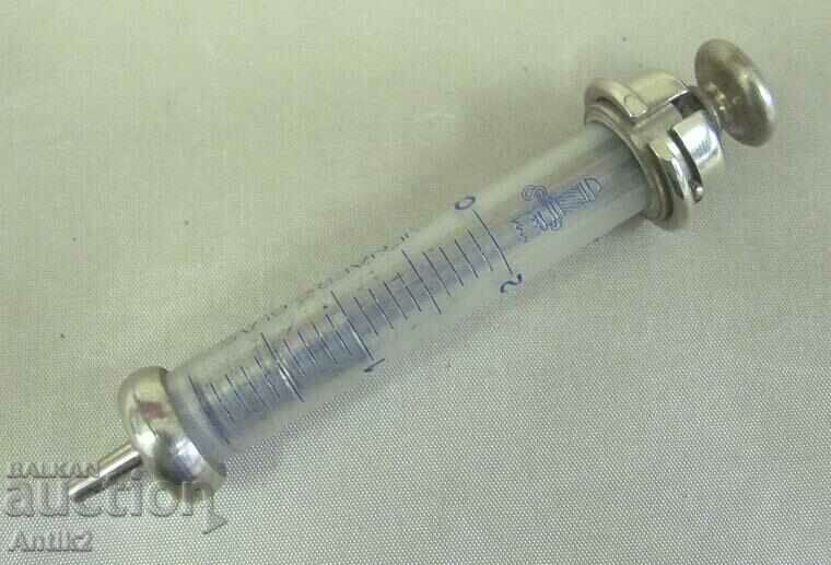 Licitație Seringă din al doilea război mondial în recipient metalic 2cc