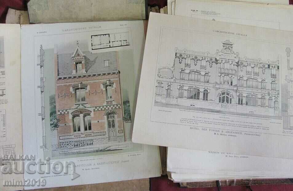 Delivery of 19th century Art Nouveau Album- Architecture France rare Delivery of 19th century Art Nouveau Album- Architecture France rare