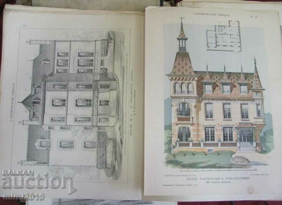 19th century Art Nouveau Album- Architecture France rare - 5 19th century Art Nouveau Album- Architecture France rare - 5