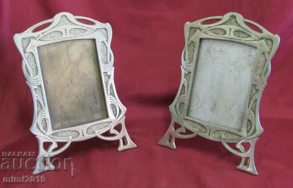 19th century Art Nouveau Secession 2 pcs. Metal Photo Frames - 7 19th century Art Nouveau Secession 2 pcs. Metal Photo Frames - 7
