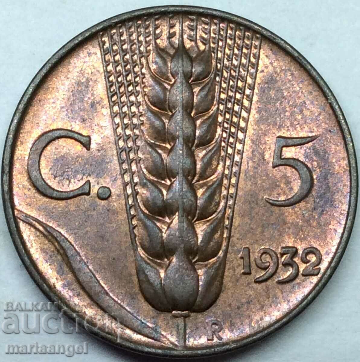 5 centesimi 1932 Italia Victor Emanuele III UNC