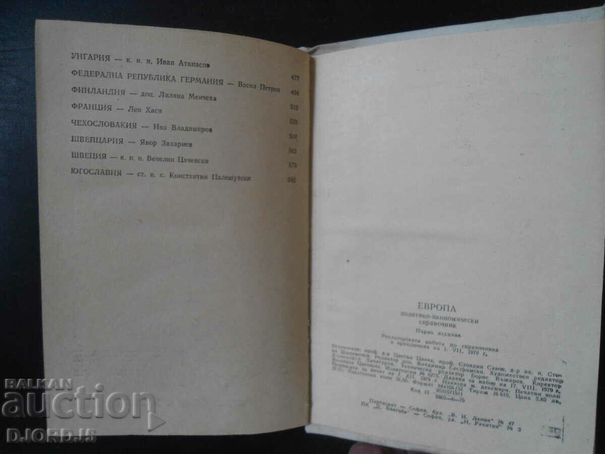 EUROPE, Political and Economic Directory - 7 EUROPE, Political and Economic Directory - 7