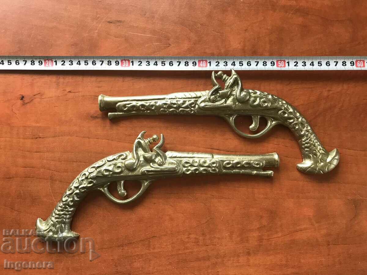 Auction PISTOL GUN CAST BRONZE WALL PANEL NEW 2 PCS. Auction PISTOL GUN CAST BRONZE WALL PANEL NEW 2 PCS.