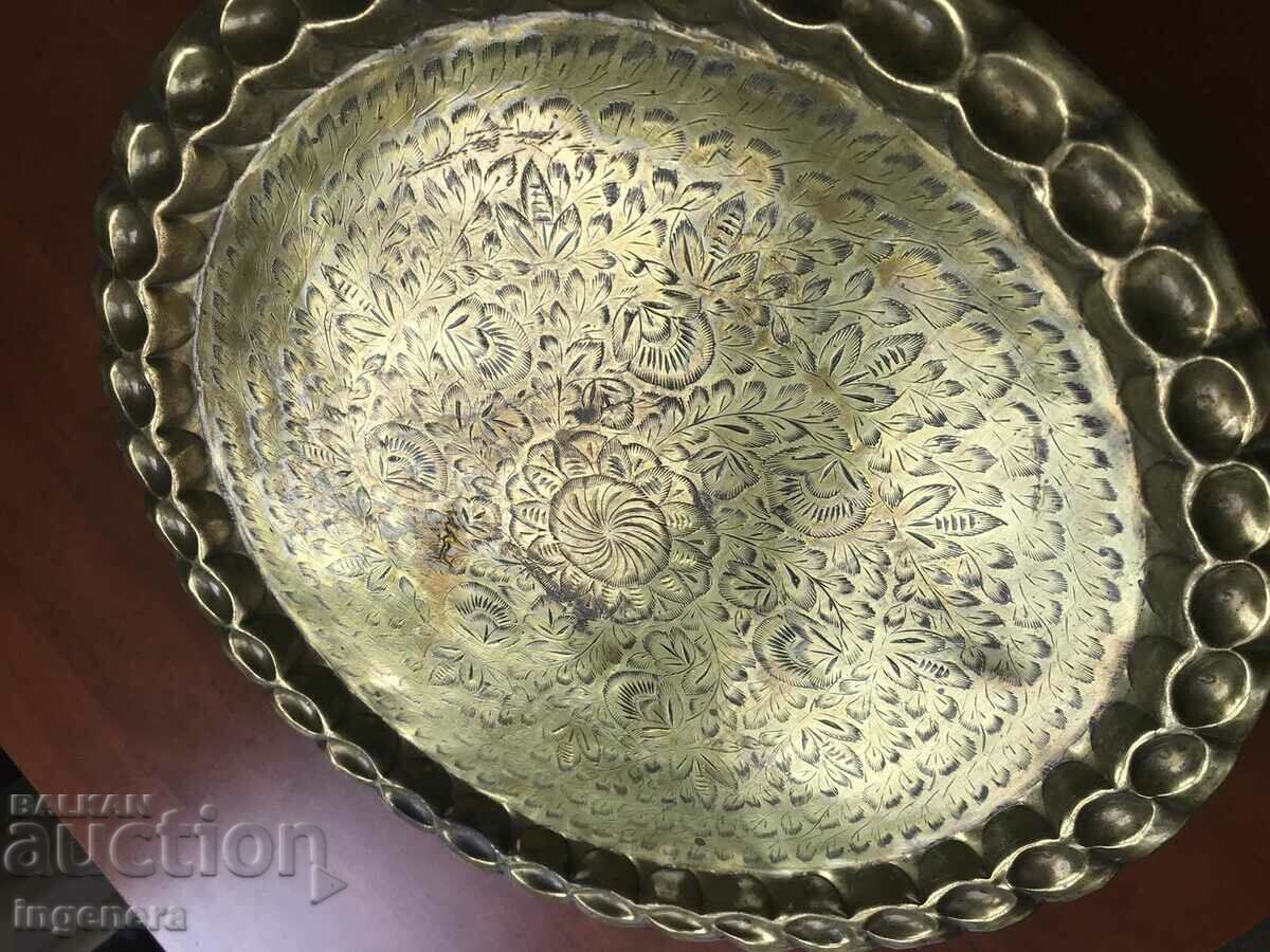 PANEL PLATO TRAY HUGE BRASS ORNAMENTS RELIEF- 900 GR. - 5 PANEL PLATO TRAY HUGE BRASS ORNAMENTS RELIEF- 900 GR. - 5