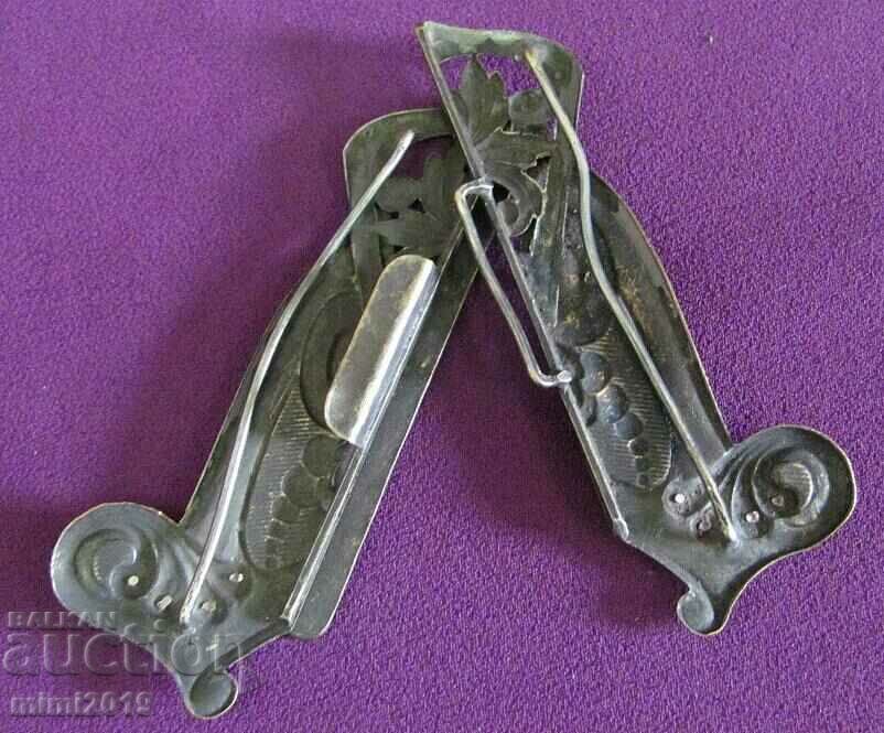 Delivery of Art Nouveau Metal Silver Plated Bronze Belt Buckle Delivery of Art Nouveau Metal Silver Plated Bronze Belt Buckle