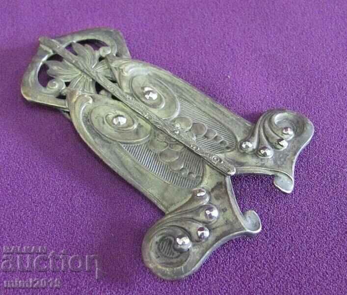 Арт Нуво Метална Посребрена Бронзова Катарама за Колан - 5 Арт Нуво Метална Посребрена Бронзова Катарама за Колан - 5