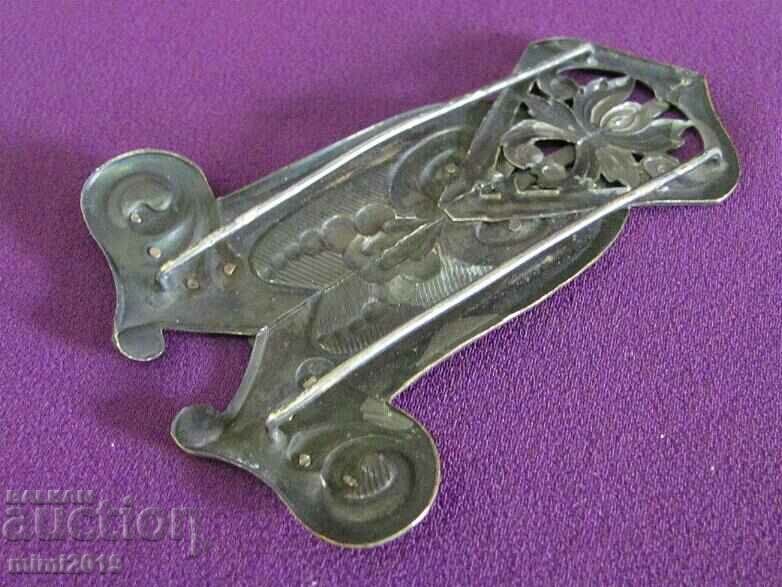 Арт Нуво Метална Посребрена Бронзова Катарама за Колан - 7 Арт Нуво Метална Посребрена Бронзова Катарама за Колан - 7