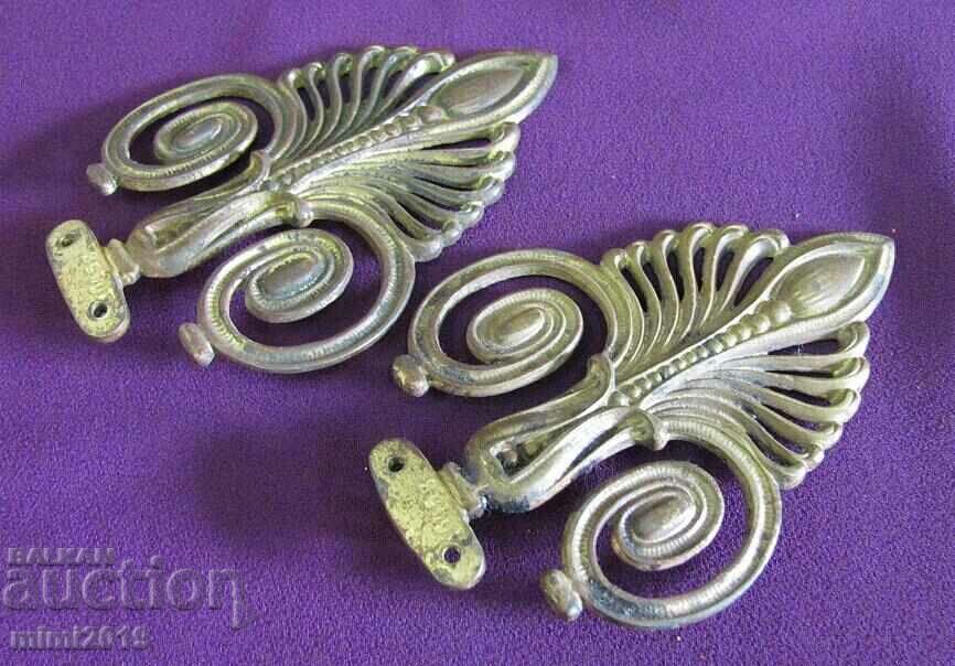 Auction Art Nouveau Bronze Silver Plated Elements for Decoration 2 pcs. Auction Art Nouveau Bronze Silver Plated Elements for Decoration 2 pcs.