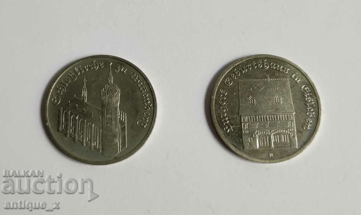 GDR - two jubilee nickel coins