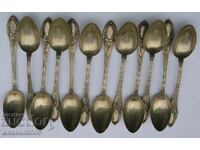 12 NUMERE DE LINGURI DE ARGINT VECHI /800 PROBA/, TOTAL 148,27 GRAME