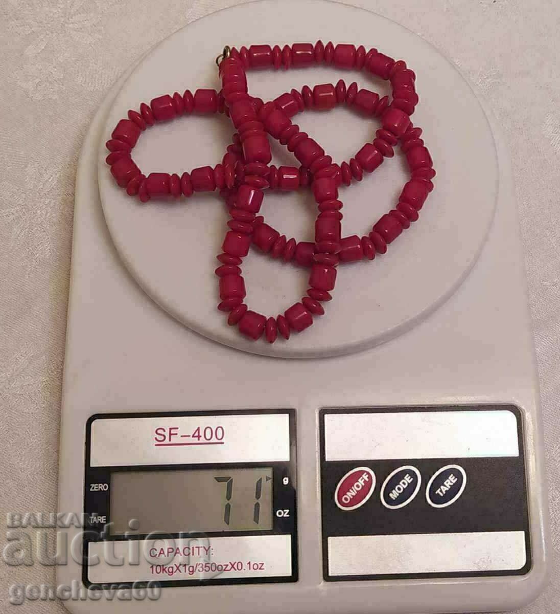 Vintage κολιέ και βραχιόλι από κόκκινο κοράλλι - 7