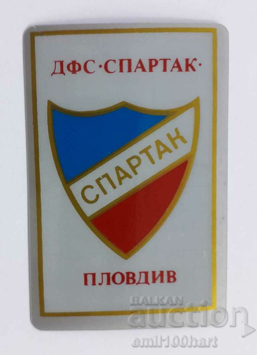 Календарче 1990 ДФС Спартак Пловдив - пластмаса