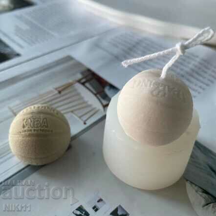 Auction Silicone mold Basketball ball for candles fondant decoration Auction Silicone mold Basketball ball for candles fondant decoration