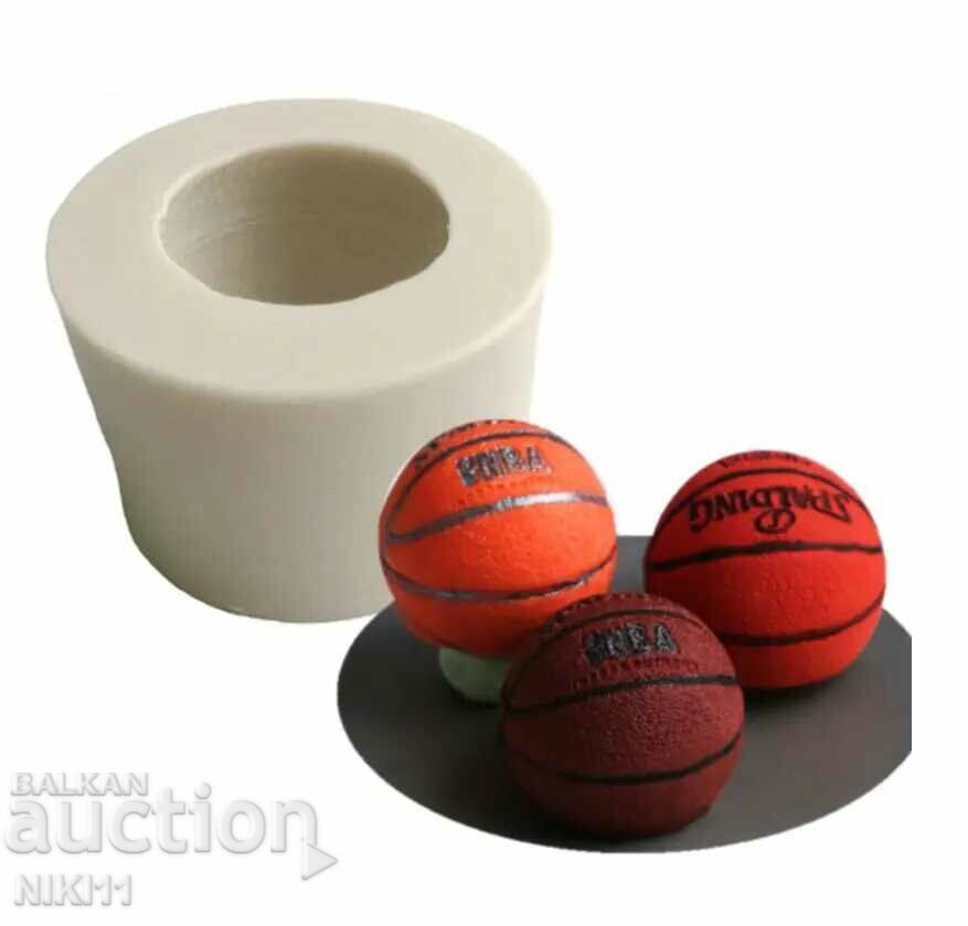 Καλούπι σιλικόνης Μπάλα μπάσκετ για διακόσμηση με κεριά