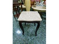 Wonderful antique German solid wood side table with marble p