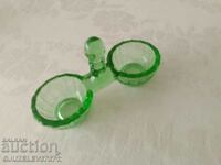Art Deco green glass salt shaker