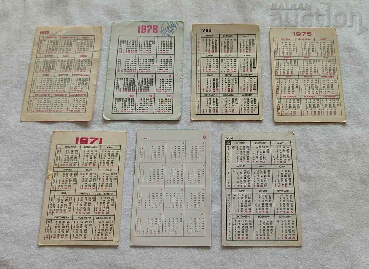 DZI ZAZRAHOVKA CALENDARS LOT 7 ISSUES 1971-84. with price 5.00 BGN | € 2.56