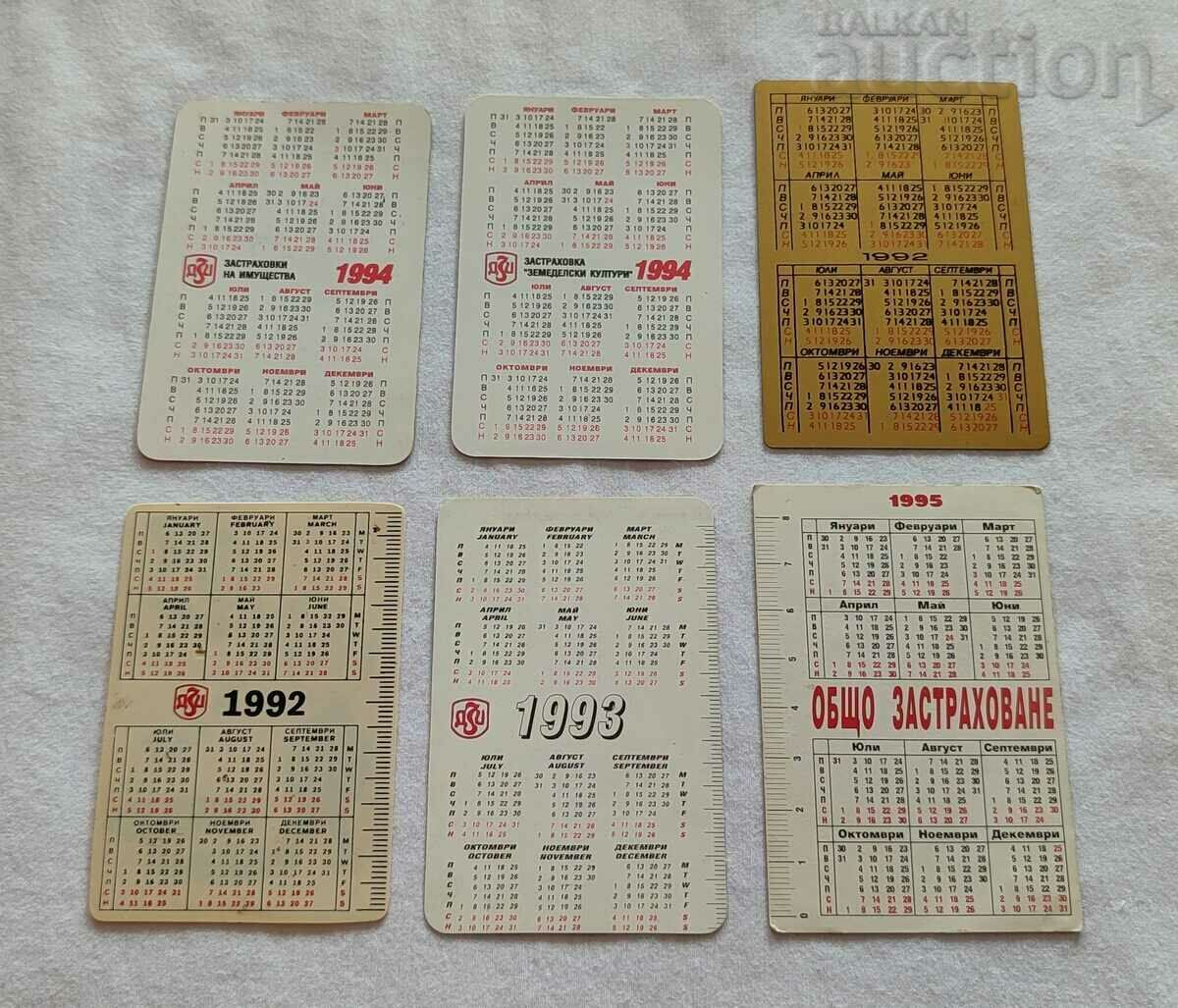 DZI ZAZRAHOVKA CALENDARS LOT 6 ISSUES 1992-95 with price 2.60 BGN | € 1.33 DZI ZAZRAHOVKA CALENDARS LOT 6 ISSUES 1992-95 with price 2.60 BGN | € 1.33