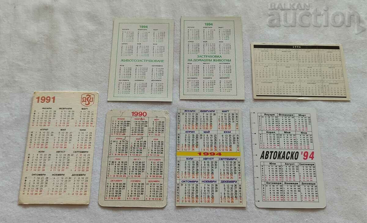 ДЗИ ЗАСТРАХОВКА КАЛЕНДАРЧЕТА ЛОТ 7 БРОЯ 1990-96 г. с цена 4.00 лв. | € 2.05 ДЗИ ЗАСТРАХОВКА КАЛЕНДАРЧЕТА ЛОТ 7 БРОЯ 1990-96 г. с цена 4.00 лв. | € 2.05