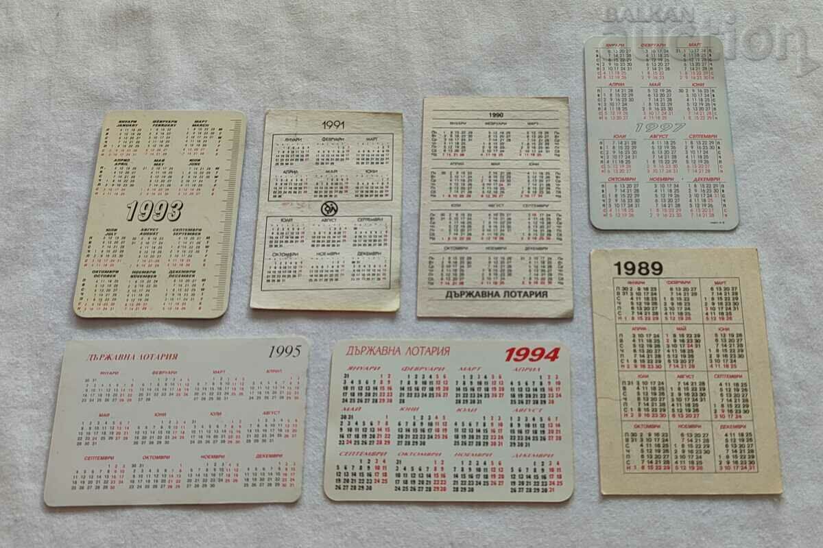 STATE LOTTERY CALENDARS 7 ISSUES 1989-97 with price 4.00 BGN | € 2.05 STATE LOTTERY CALENDARS 7 ISSUES 1989-97 with price 4.00 BGN | € 2.05
