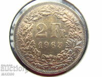 Два франка 1965 година сребро
