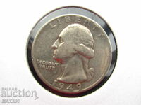25 цента от  1949 година сребро