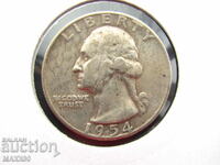 25 цента от  1954 година сребро