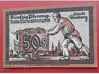 Банкнота-Германия-Саксония-Фрайберг-50 пфенига 1918