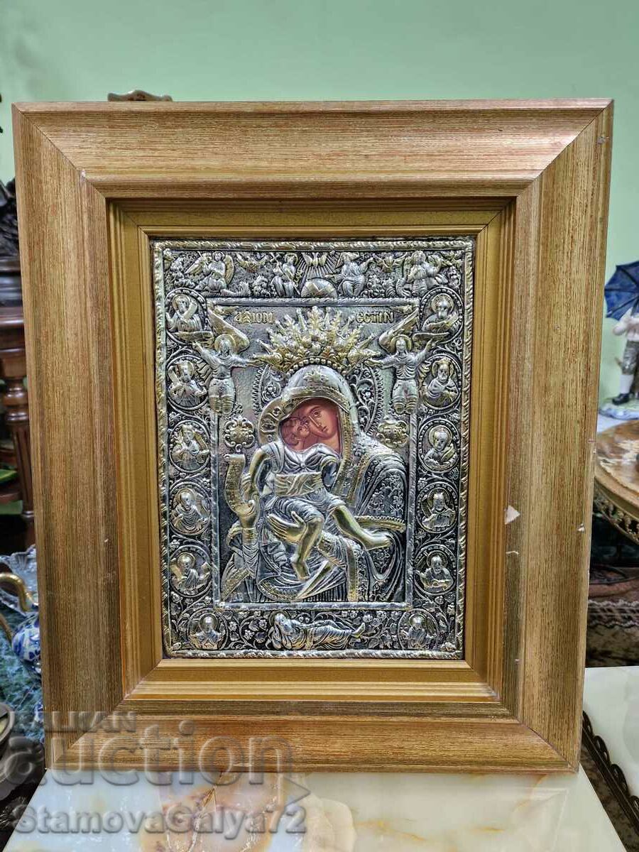 Superb large antique icon with certificate