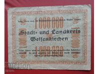 Banknote-Germany-S.Rhine-Westphalia-Gelsenkirchen-1 million m.1923