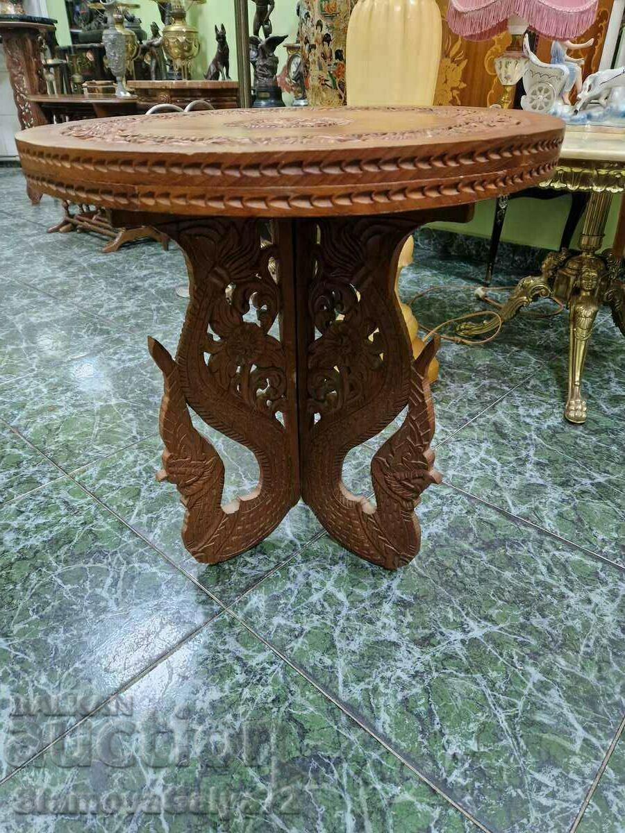 Auction  A great large antique wood carving table