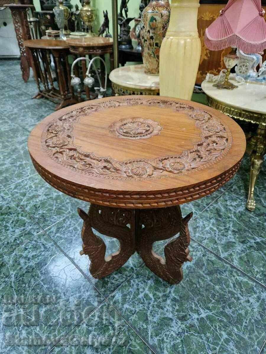 A great large antique wood carving table