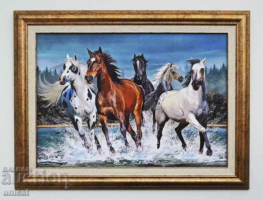 Horses, framed picture Horses, framed picture