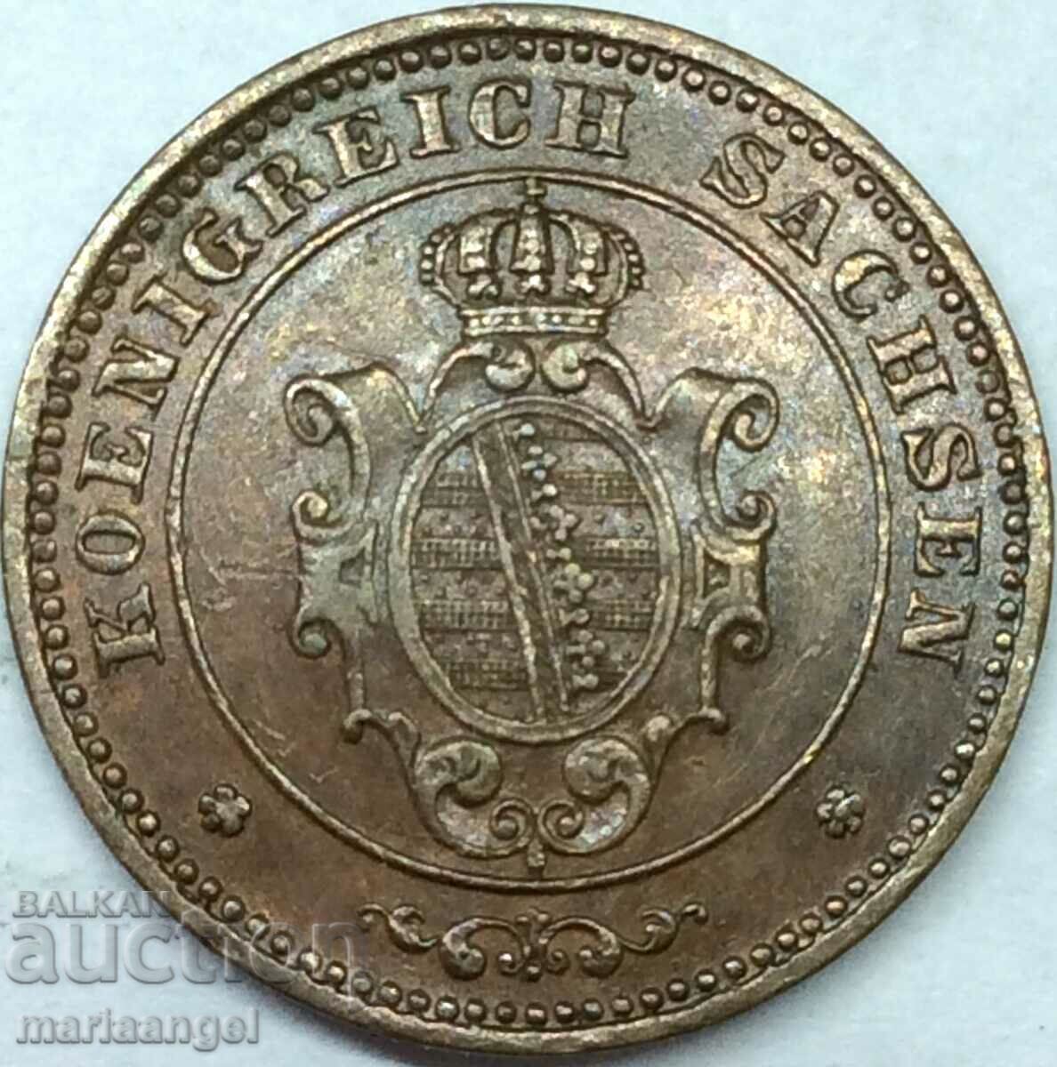 Saxony 1 pfennig 1865 Germany