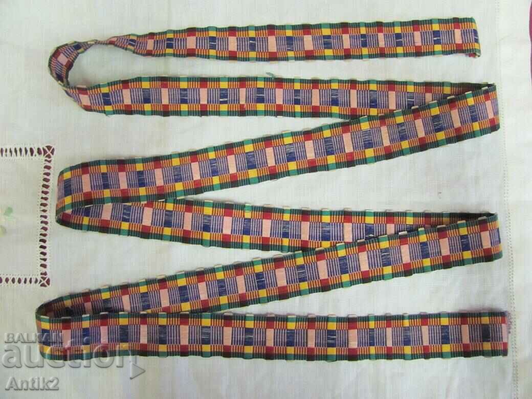 19th Century Hand Embroidered Check and Belt for Costume - 5 19th Century Hand Embroidered Check and Belt for Costume - 5