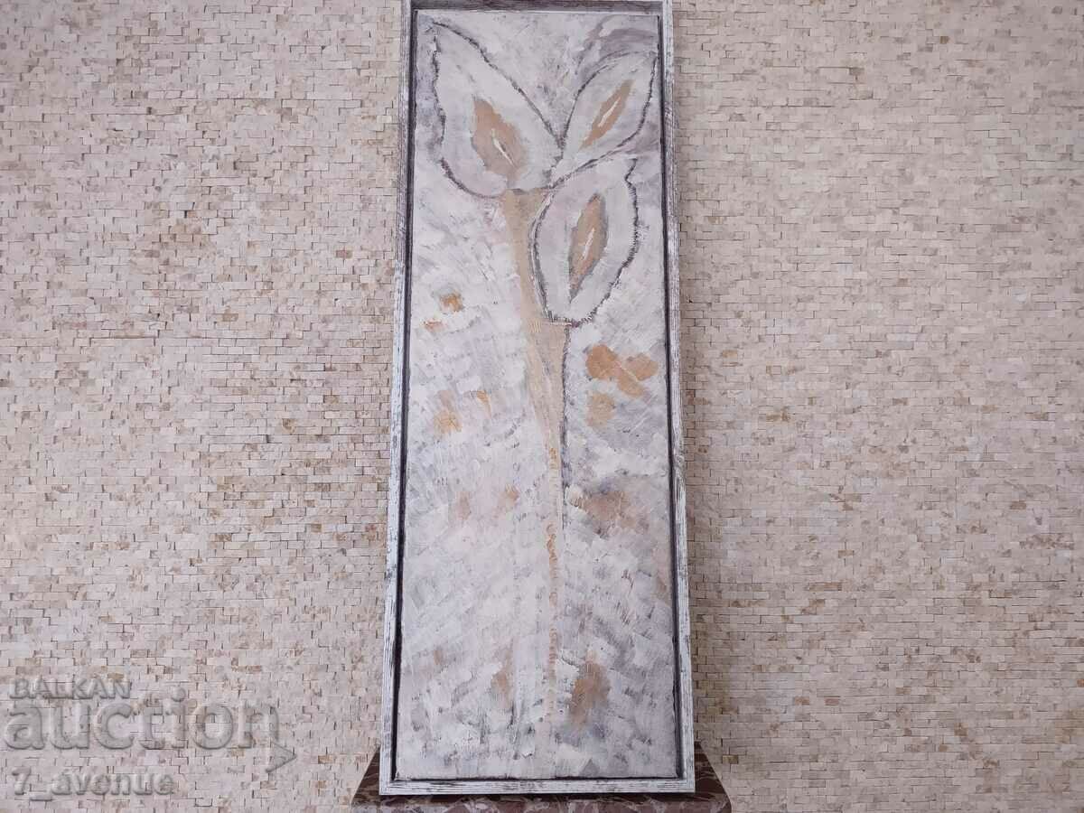 Pictură originală acrilic pe pânză, 90/30 cm, „Împreună”