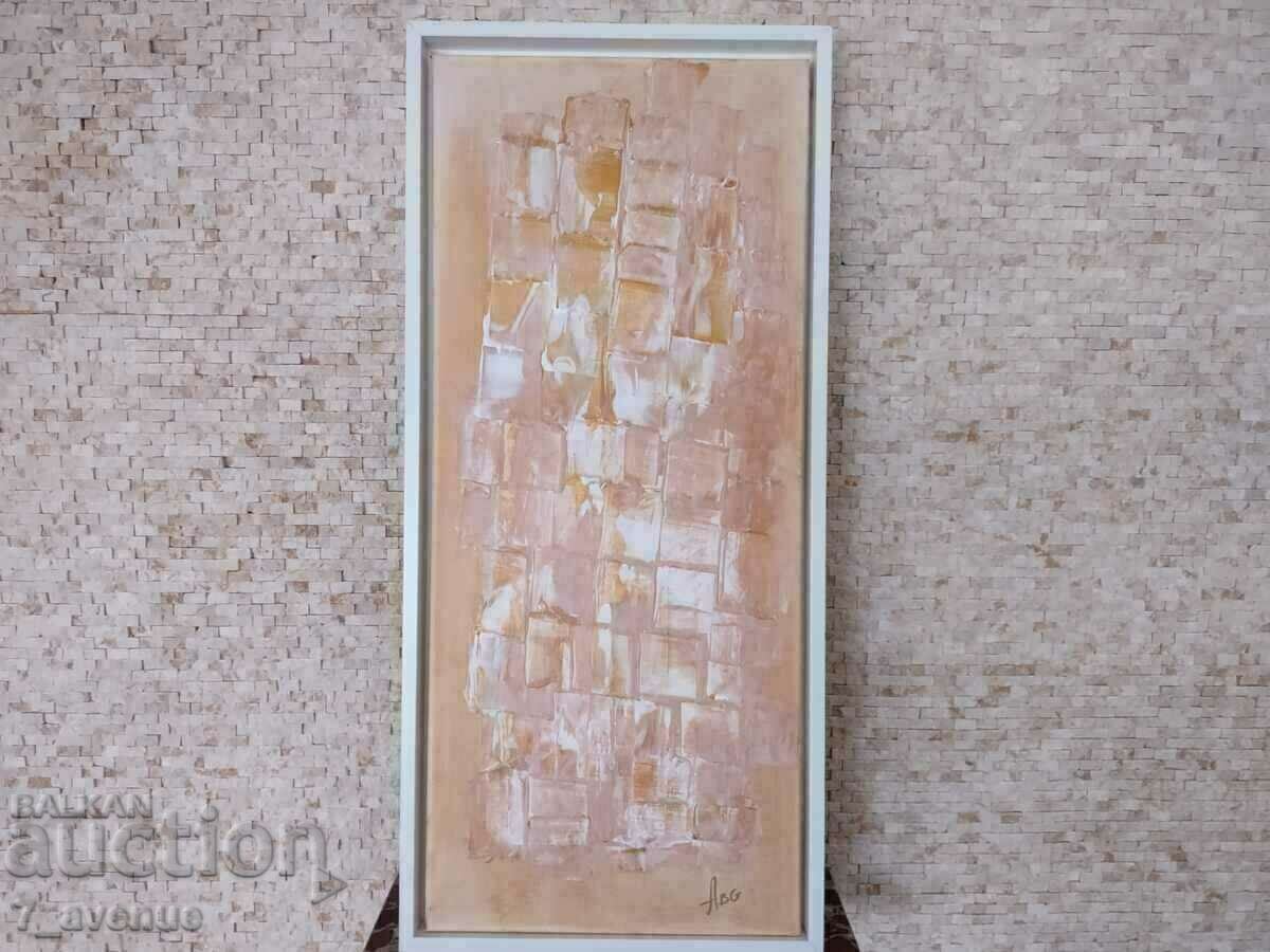 Auction  Author's painting - acrylic on canvas "Construction" 70/30 cm