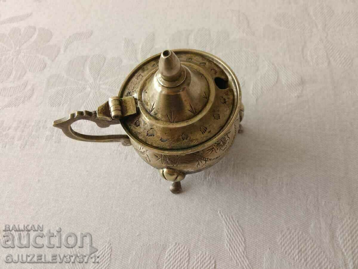 Old Engraved Silver Plated Spice Jar - 5 Old Engraved Silver Plated Spice Jar - 5