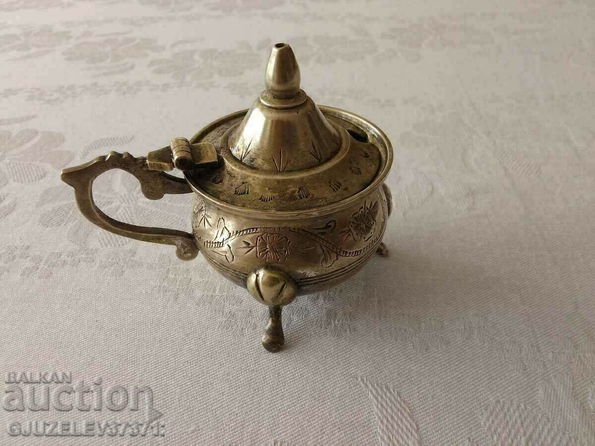 Old Engraved Silver Plated Spice Jar - 6 Old Engraved Silver Plated Spice Jar - 6