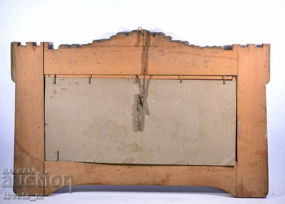 Vintage photo, frame with wood carving, Principality of Bulgaria - 5 Vintage photo, frame with wood carving, Principality of Bulgaria - 5