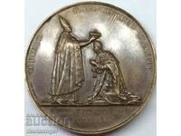 Франция 1825 Коронация на Карл X медал 31,6г бронз