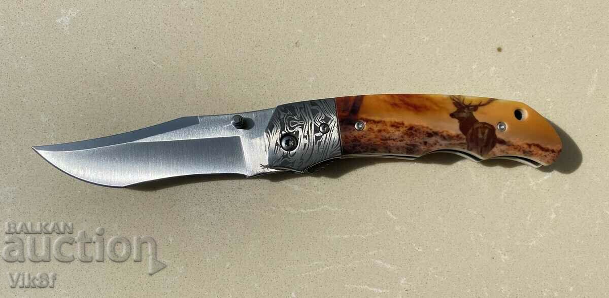 Сгъваем ловен нож Русия -Ст.65х13 ; размери 95х215