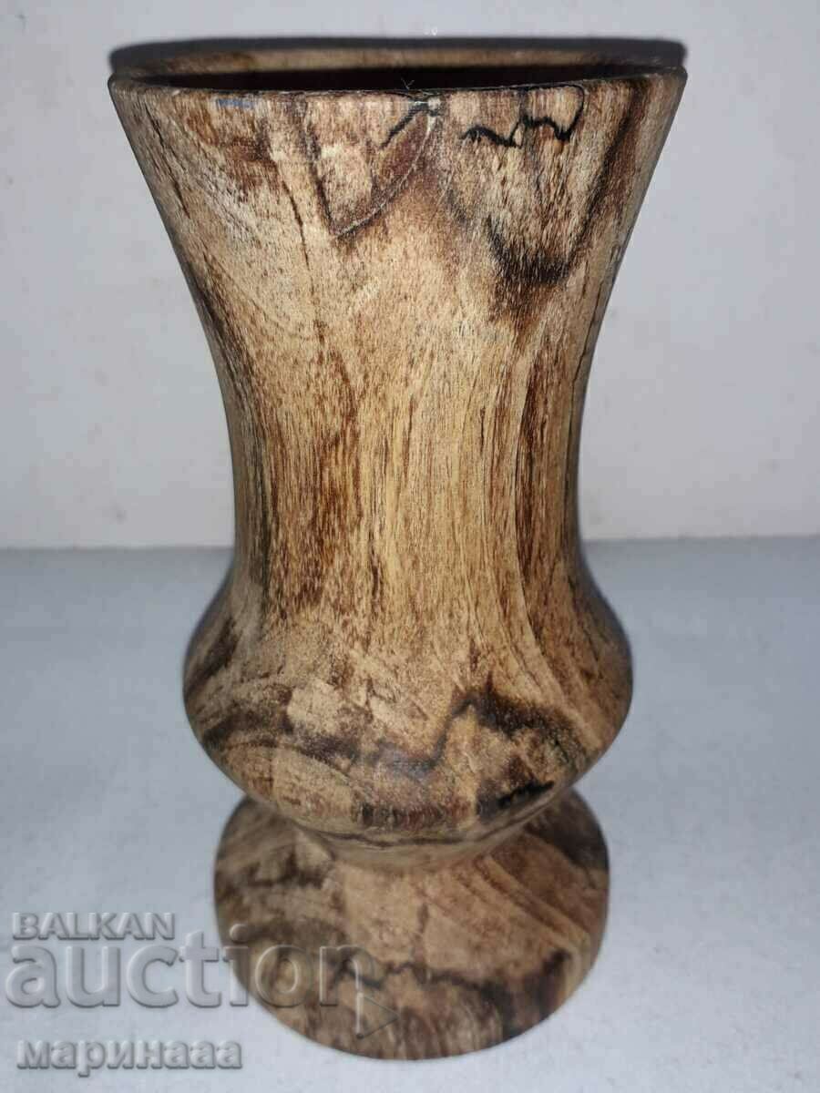 VASE. EXOTIC WOOD