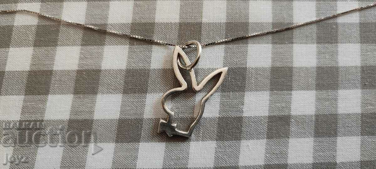 SILVER PENDANT PLAYBOY 2.78 GRAMS / 925 SALT