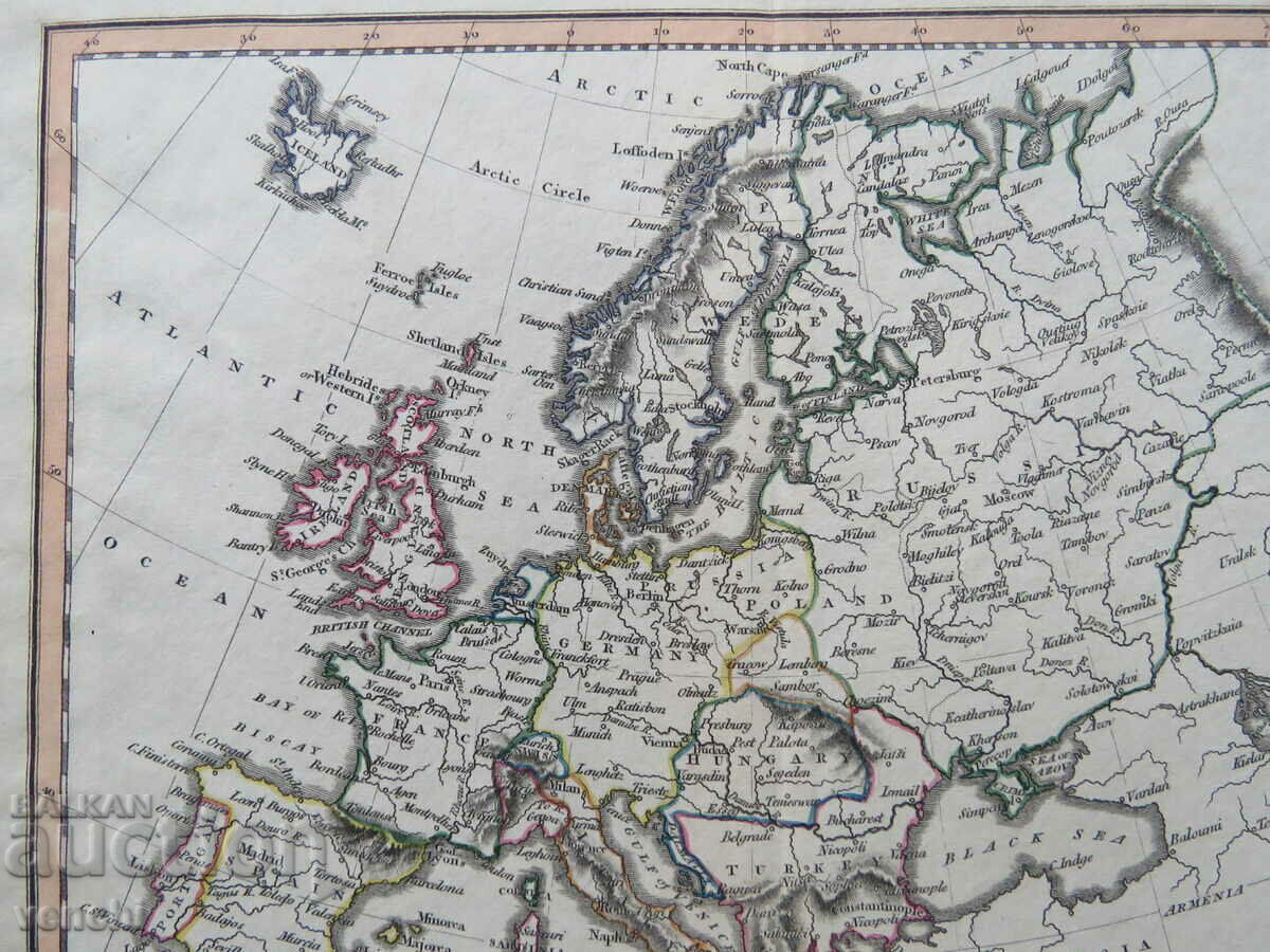 Auction  1780 - MAP OF EUROPE - ORIGINAL +