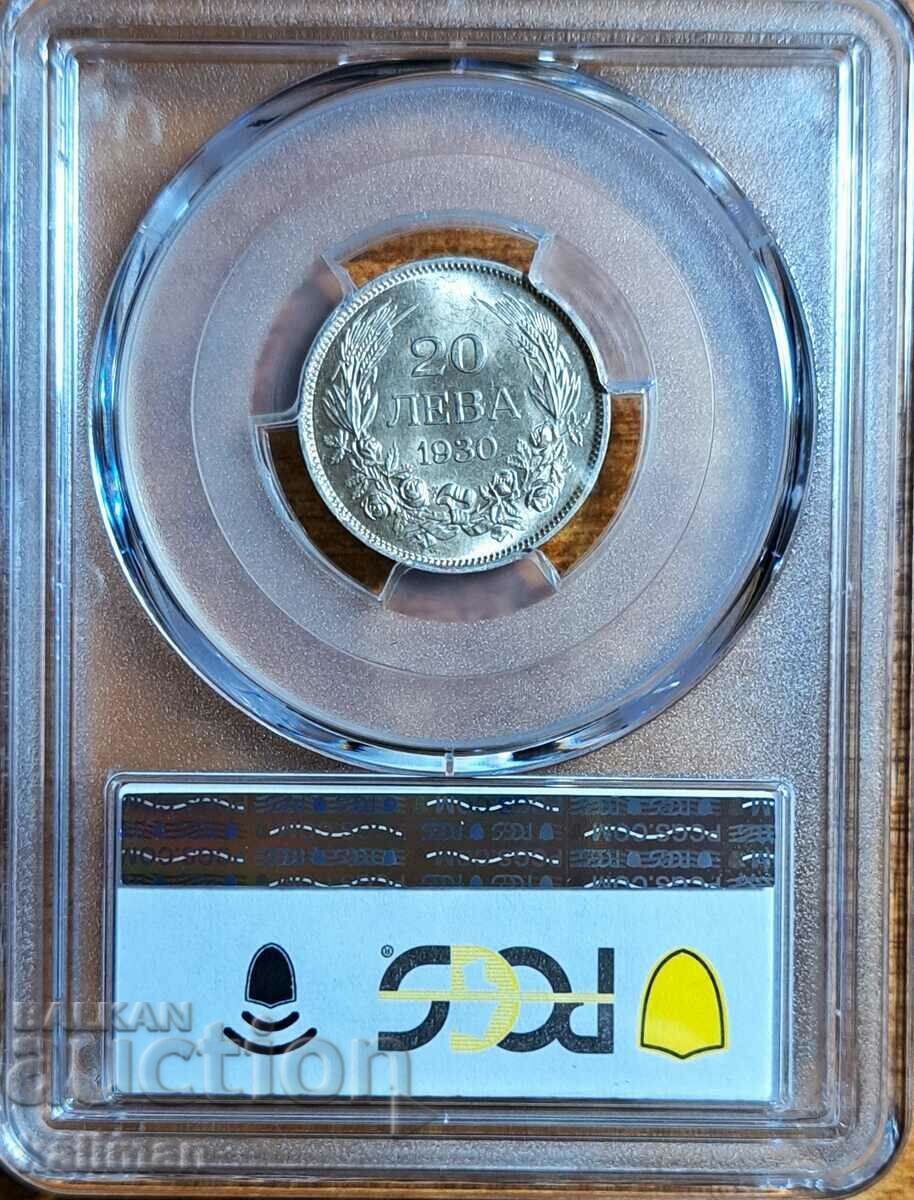monedă 20 BGN 1930. PCGS MS 62 cu preț € 148.00 | 289.46 BGN monedă 20 BGN 1930. PCGS MS 62 cu preț € 148.00 | 289.46 BGN