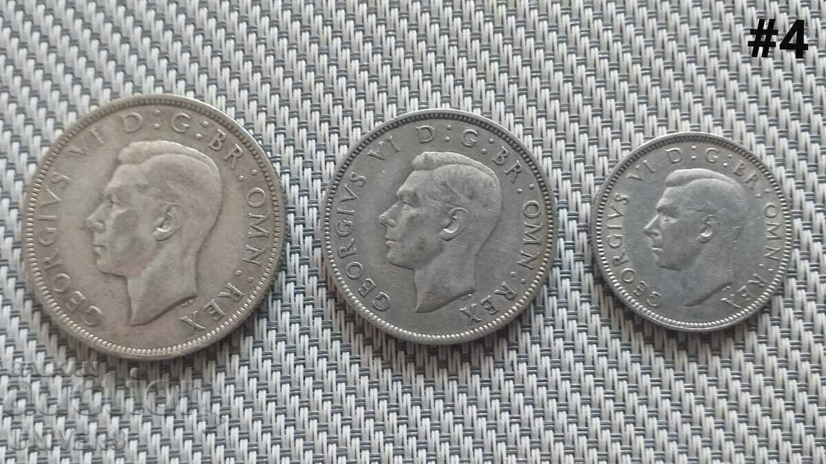 MONEDE DE ARGINT DE 1,2 ȘILI și 1/2 coroană