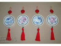 Lot of 4 Chinese style wall decorations handmade excellent