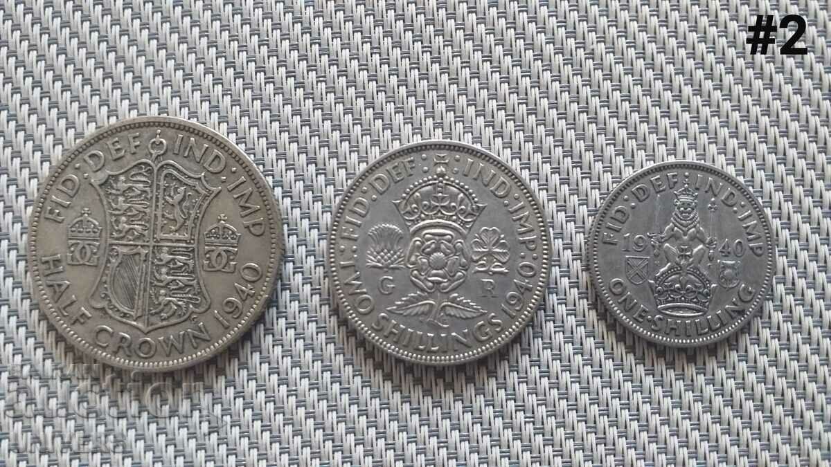MONEDE DE ARGINT DE 1,2 ȘILI și 1/2 coroană