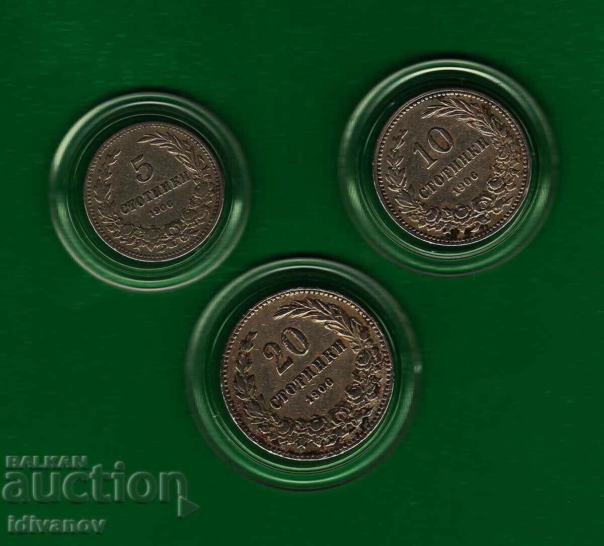 LOT - 5, 10 și 20 de cenți - 1906